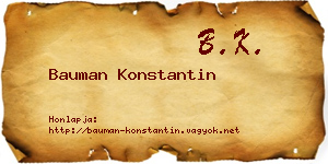 Bauman Konstantin névjegykártya